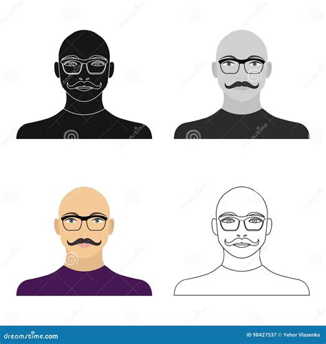 The Face Of A Bald Man With A Mustache In Glasses Face And Appearance