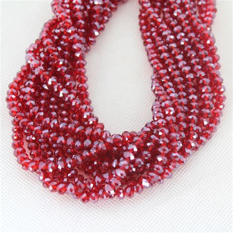 100 Pieces6mm Sparkle Red Crystal Beadsfaceted Red Crystal Etsy