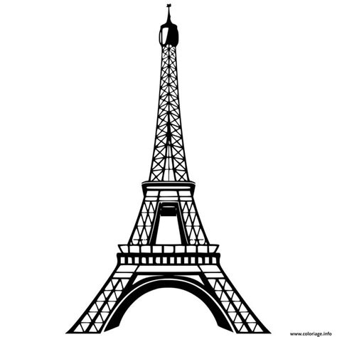 Coloriage Tour Eiffel Officiel Paris Imprimer Tour Eiffel Noir Et