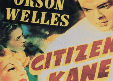 Cinema Film Poster Detail From Movie Citizen Kane With Orson Welles