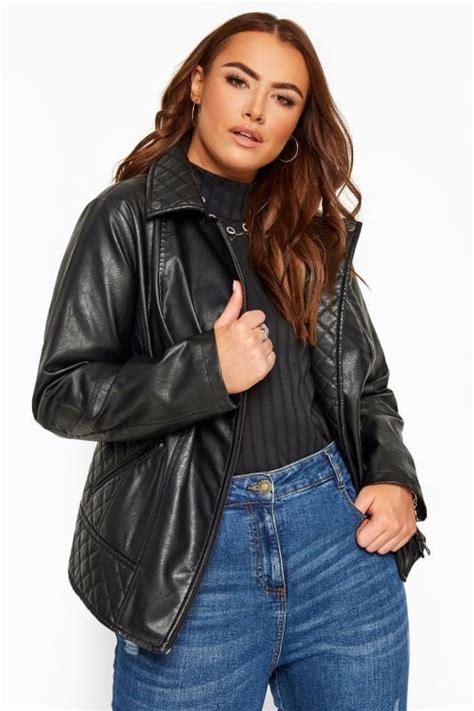 Plus Size Faux Leather Jackets Womens Faux Leather Jackets Yours