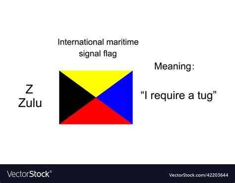 Maritime signal flag zulu Royalty Free Vector Image