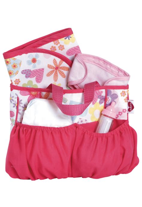 Adora Baby Doll Diaper Bag In Fun Pink Floral Print Adora Baby Doll