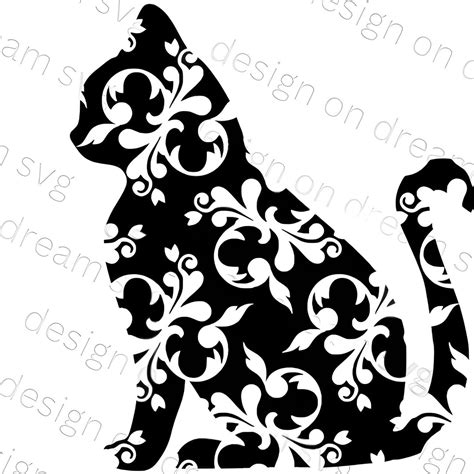 Cat Svgfloral Cat Svg Floral Animal Svg Floral Kitten Svg Cat Mama