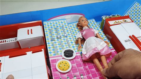 Amazing Doll Kitchen Unboxing New Barbie Kitchen Set Deluxe Kitchen