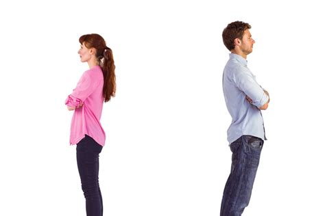 Man And Woman Facing Away Irritated Upset Short Hair Fighting Png