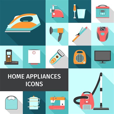 Premium Vector Household Appliances Icons Set