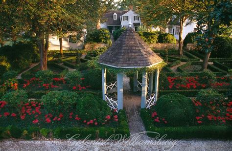 High Angle View Of The Garden And Gazebo Behind The Benjamin Waller