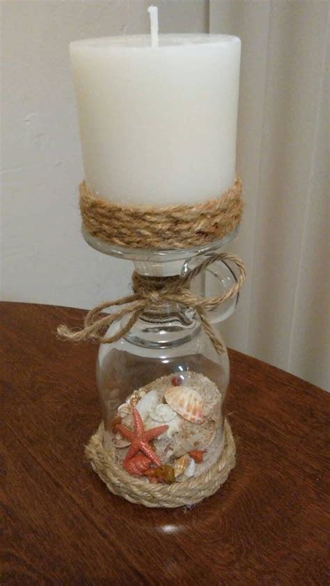 Prettybeachything Diy Candle Decor Wine Glass Crafts Candle Decor