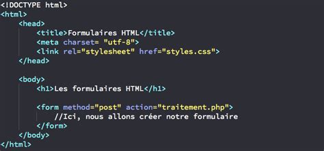 Cr Ation D Un Formulaire Simple En Html