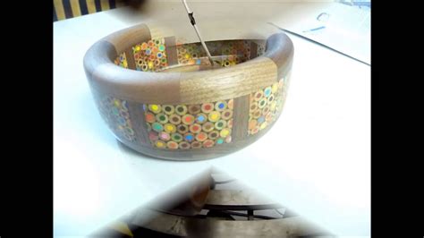 Turning A Segmented Walnut And Colored Pencil Bowl Youtube