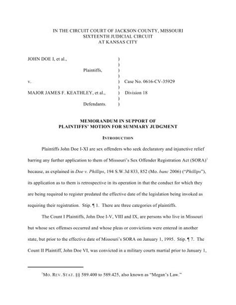 Memorandum In Support Of Plaintiff S Motion For Summary Judgment