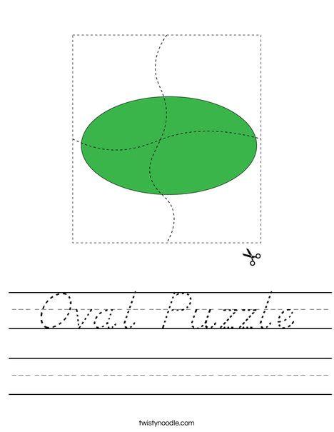 Oval Puzzle Worksheet Dnealian Twisty Noodle