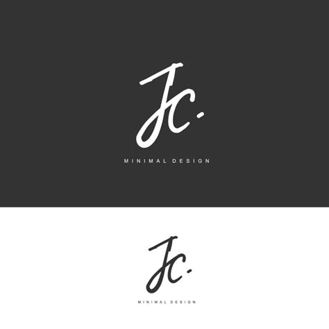 Jc Initial Handwriting Or Handwritten Logo For Identity Logo With