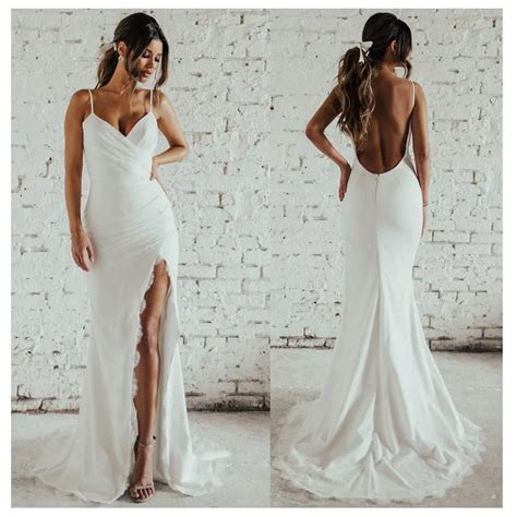 Aliexpress Buy Lorie Sexy Ivory Mermaid Wedding Dress Side Split