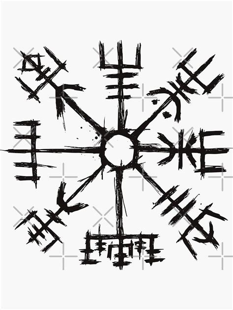 Viking Compass Vegvisir Sticker By Beltschazar Norse Tattoo Nordic Tattoo Viking Tattoos For Men