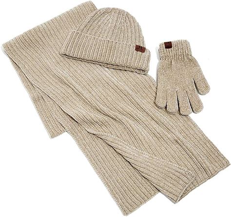 Ousyaah Hiver Pi Ces Ensemble De Tricot S Bonnet Charpe Gants Pour