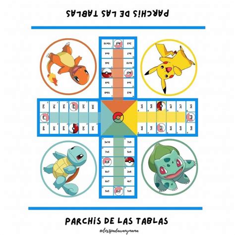 Multiplicaciones con Pokemon parchís de las tablas de multiplicar