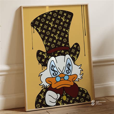 Donald Duck Money Pop Art Wall Art Hypebeast Graffiti Art - Etsy