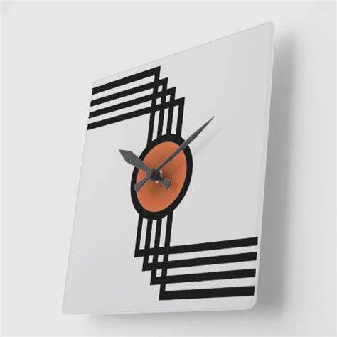 Art Deco Square Wall Clock Zazzle