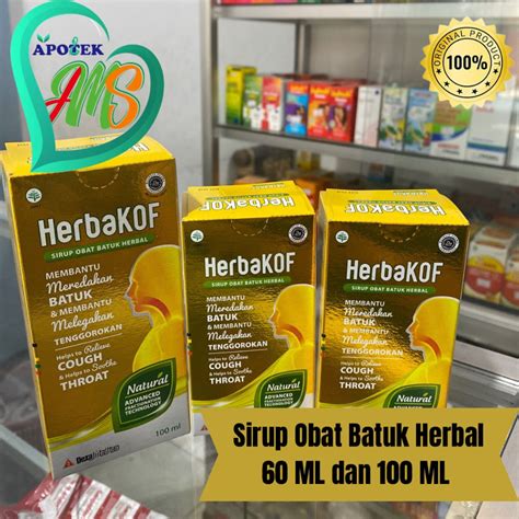 Jual Herbakof Sirup Obat Batuk Herbal Ml Dan Ml Shopee Indonesia