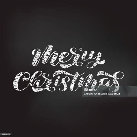 Merry Christmas Brush Lettering Vector Illustration For Poster Or