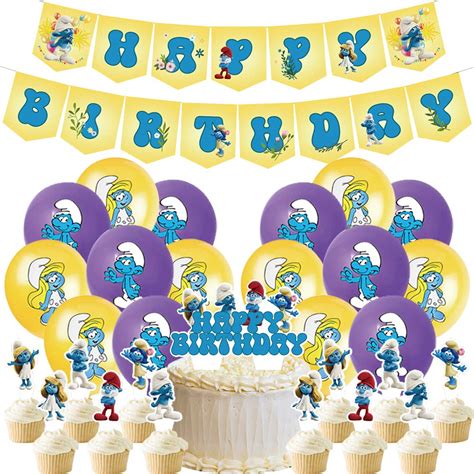 Buy IFHDO The Smurfs Balloons Set 34 Pieces The Smurfs Party Supplies