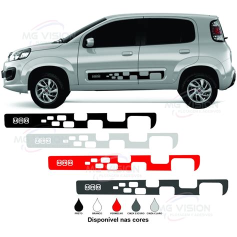 Adesivo Decorativo Faixa Lateral Do Fiat Uno Evo E Vivace 2 E 4 Portas