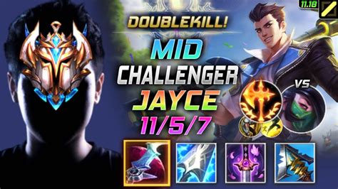 Challenger Jayce MID vs Akali 챌린저 미드 제이스 템트리 룬 월식 정복자 ジェイス Джейс