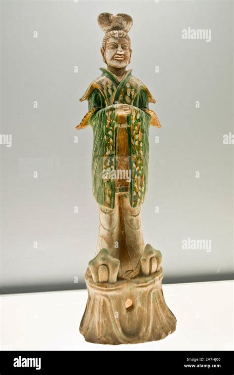 Chinese Porcelain Polychrome Glazed Pottery Figurine Of Civil Official