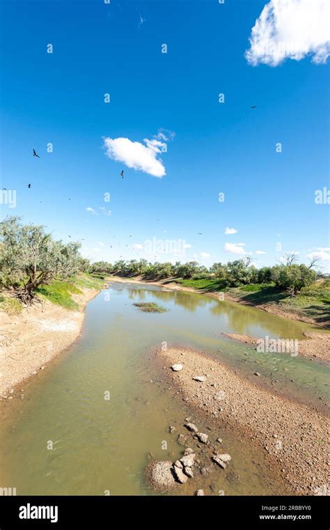 Scenic view of the Georgina River, Queensland, QLD, Australia Stock ...