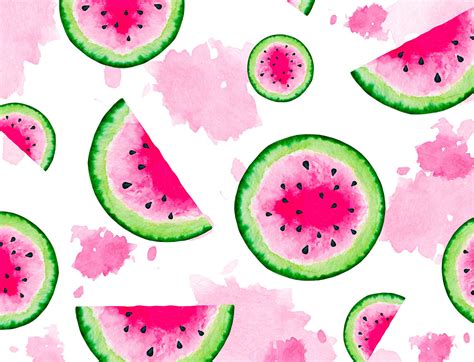 Watercolor Watermelon Seamless Pattern Watermelon Digital Etsy España