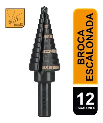 Broca Escalonada 12 Escalones 3 16 7 8 5 22mm Truper 12125