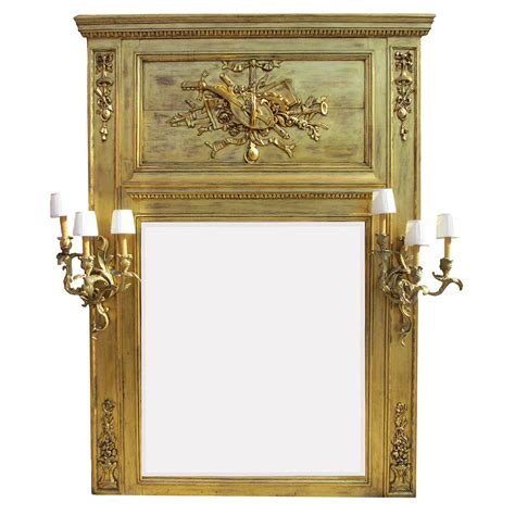 French Th Th Century Louis Xv Style Giltwood Carved Trumeau Mirror