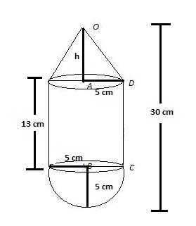 A Toy Is In The Shape Of A Right Circular Cylinder With A Hemisphere On