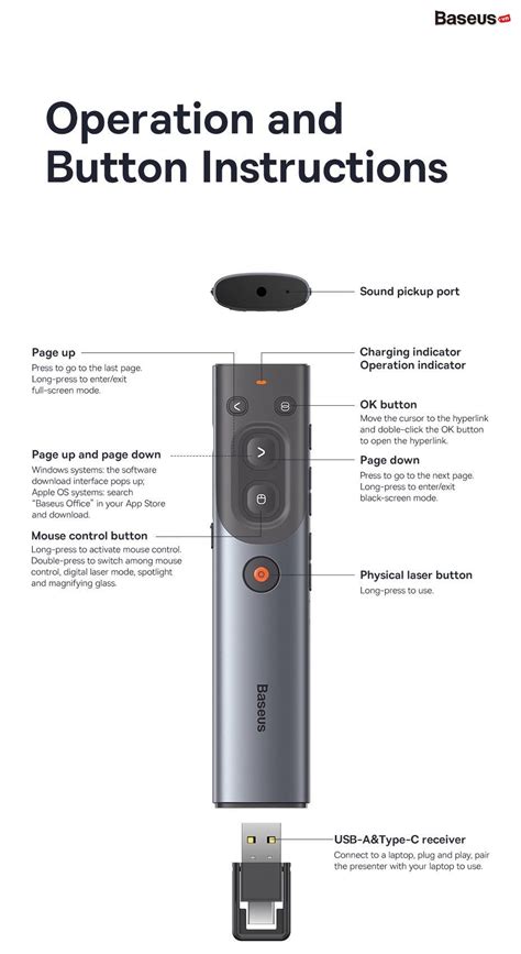 Baseus Orange Dot AI Wireless Presenter Price In Pakistan