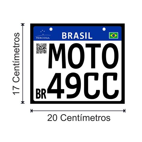 Placa De PVC Decorativa Mercosul Para Moto 13x17cm E 17x20cm 49cc