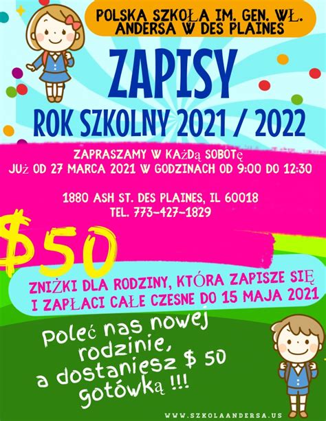 Zapisy na nowy rok szkolny 2021 2022 Polska Szkoła im gen