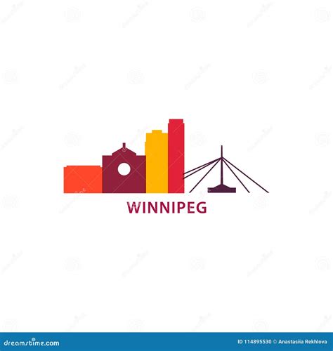 Winnipeg City Skyline Silhouette Vector Logo Illustration Stock Vector - Illustration of icon ...