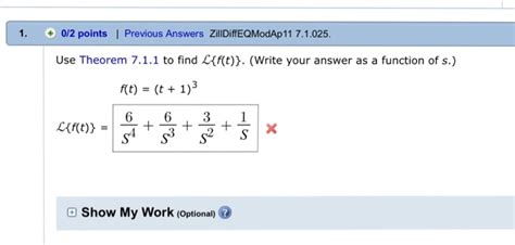 Solved 1 0 2 Points Previous Answers ZillDiffEQModAp 11 Chegg