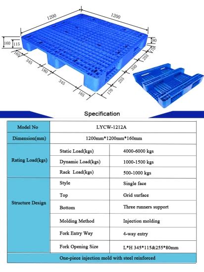 Heavy Duty Hdpe Plastic Pallet Stackable With Runners X Mm