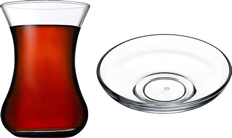 Pasabahce Premium Glass Set Turkish Tea Glasses And Saucers Set 12