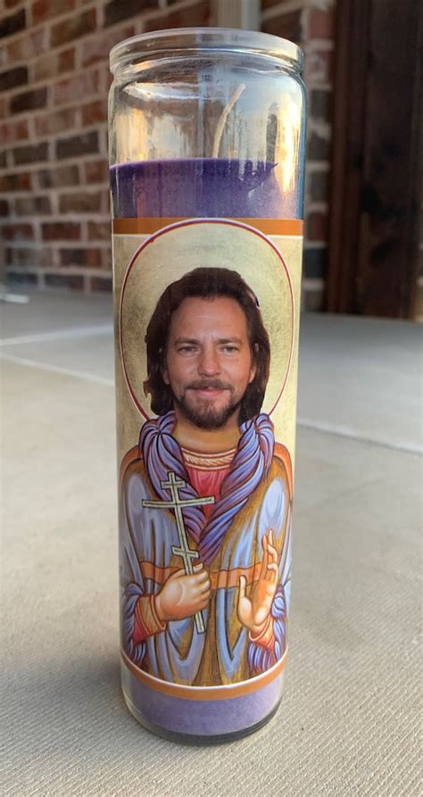 Saint Eddie Vedder Prayer Candle Pearl Jam Saint Eddie Etsy