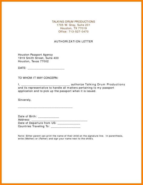 Example Of Authorization Letter To Collect Documents Templates