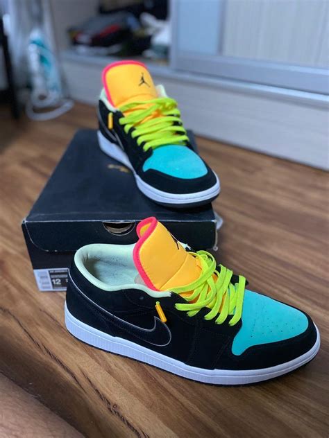 Air Jordan 1 Low Aurora Green Mens Fashion Footwear Sneakers On