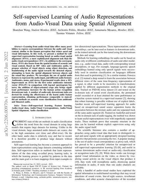 Self Supervised Learning Of Audio Representations From Audio Visual