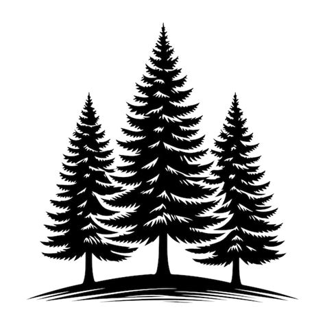 Premium Vector Pine Tree Silhouette Vector Illustration Set