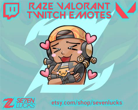 Raze Valorant Twitch Emotes Valorant Twitch Emotes Kawaii Etsy