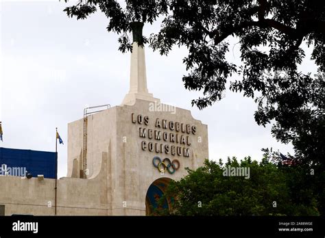 Los Angeles Memorial Coliseum Located In The Exposition Park Los