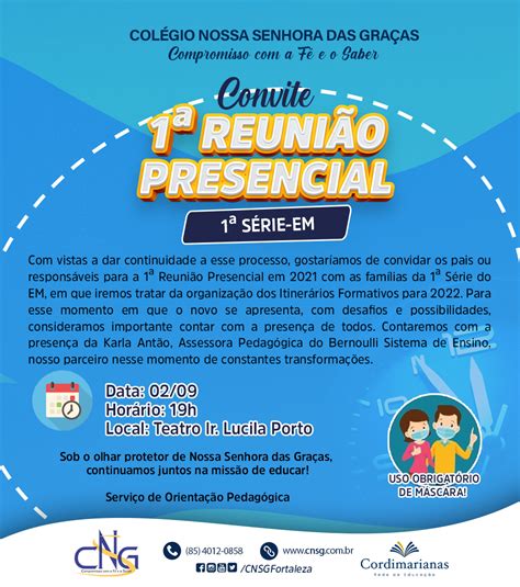 Convite Reuni O Presencial S Rie Em Col Gio Nossa Senhora